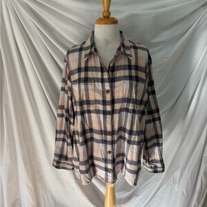 Carhartt Rugged Flex Plaid Flannel Button Up Shirt 3X plus women’s